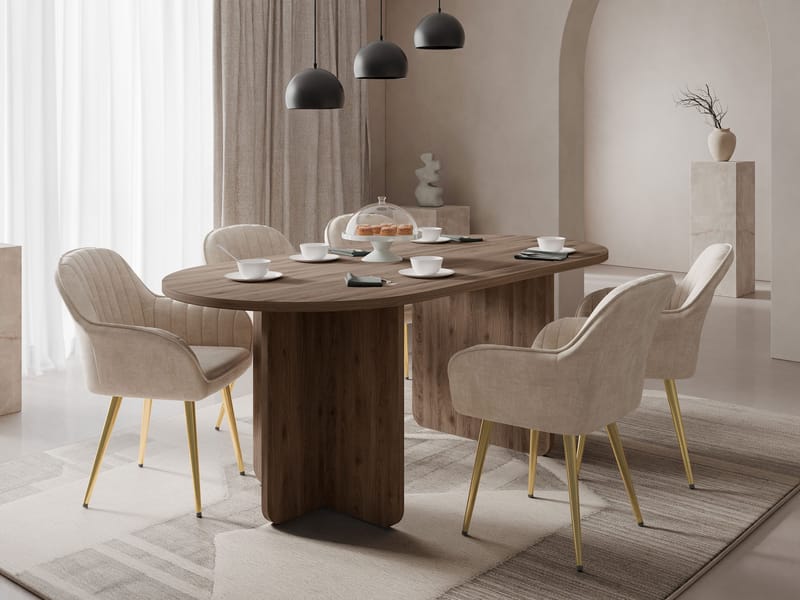 Ovren spisebord 185 cm - brun - Møbler - Borde - Spisebord og køkkenbord