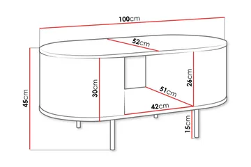 Pantego Sofabord 100x52 cm - Brun - Møbler - Borde - Sofabord