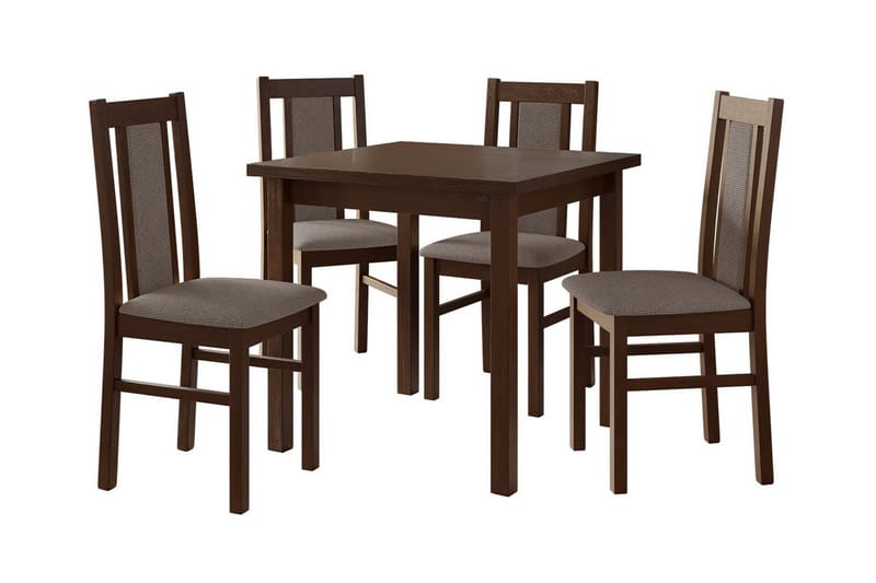Patrickswell Spisegruppe - Beige/Mørkebrun - Spisebordssæt