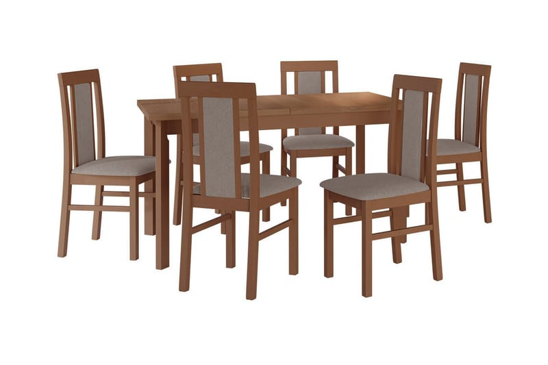 Patrickswell Spisegruppe - Beige/Træ - Spisebordssæt