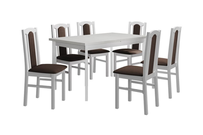 Patrickswell Spisegruppe - Brun/Hvid - Spisebordssæt