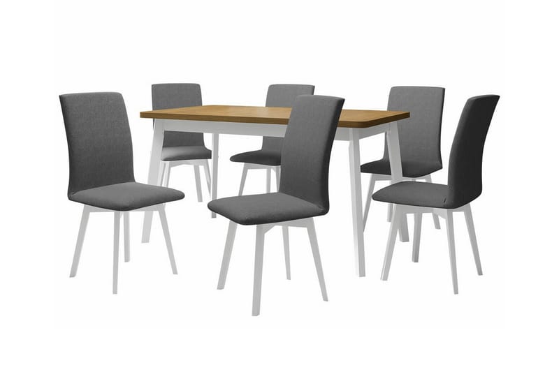 Patrickswell Spisegruppe - Grå/Hvid/Beige - Spisebordssæt