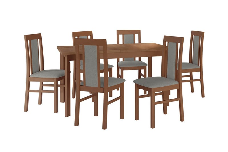 Patrickswell Spisegruppe - Grå/træ - Spisebordssæt