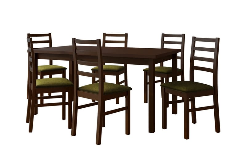 Patrickswell Spisegruppe - Grøn / Brun - Spisebordssæt