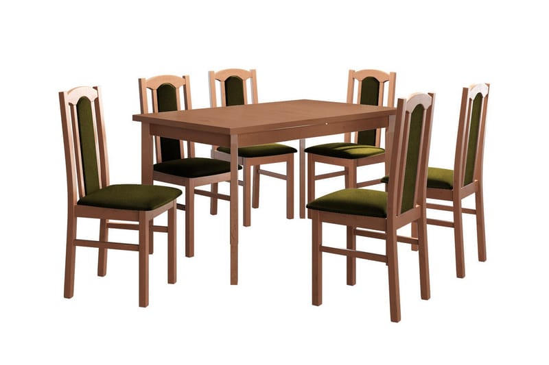 Patrickswell Spisegruppe - Grøn / Brun - Spisebordssæt