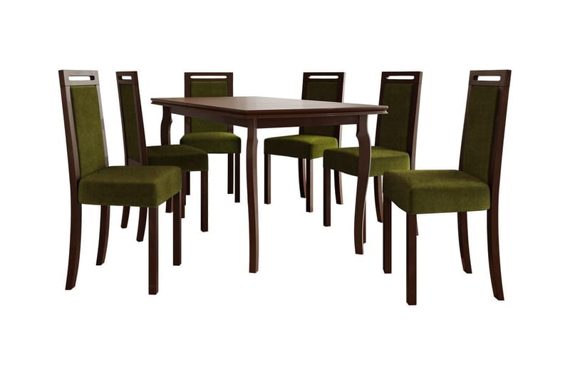 Patrickswell Spisegruppe - Grøn/Valnød - Spisebordssæt