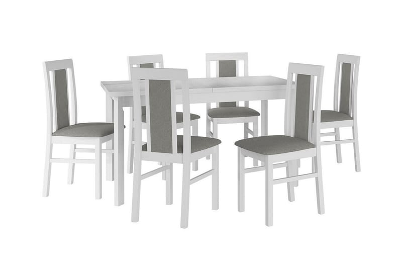 Patrickswell Spisegruppe - Hvid/Grå - Spisebordssæt