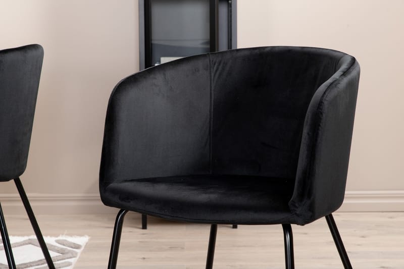Penny Spisebordssæt 190 cm inkl 6 Berita Stole - Grå/Sort - Møbler - Borde - Spisebordssæt