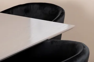 Penny Spisebordssæt 190 cm inkl 6 Berita Stole - Grå/Sort - Møbler - Borde - Spisebordssæt