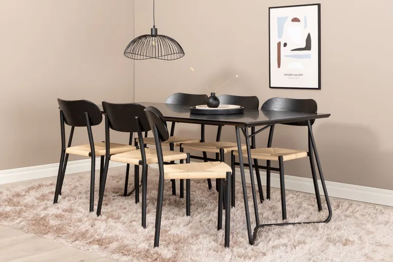 Petra spisebord 190 cm med 6 Polly spisebordsstole