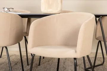 Petra Spisebordssæt 190 cm Rektangulær med 6 Berit Stole - Beige - Møbler - Borde - Spisebordssæt
