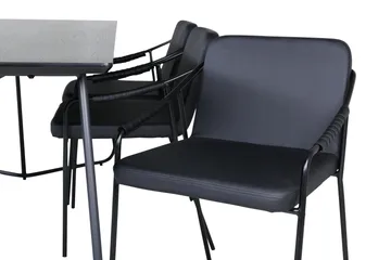 Petra Spisebordssæt 190 cm Rektangulær med 6 Tvista Stole - Svart - Møbler - Borde - Spisebordss æt
