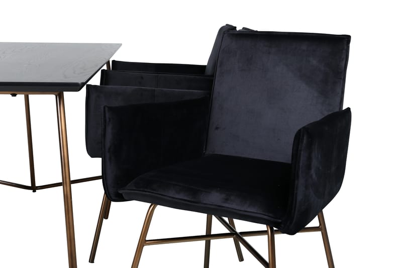 Petra Spisebordssæt 190 cm Rektangulær med 6 Petra Stole - Svart - Møbler - Borde - Spisebordssæt