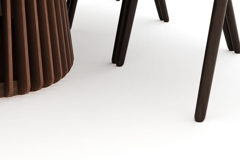 Peyra Oval Spisegruppe Massiv Valnød 200 cm med 6 Cytie Spisestole med armlæn - Valnød finér - Møbler - Borde - Spisebordssæt