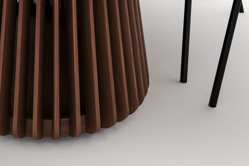 Peyra Ovalt Spisebord 200 cm med 6 Berit Stole - Valnød - Møbler - Borde - Spisebordssæt