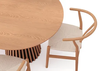 Peyra rund spisegruppe 110 cm eg med 4 Dastoori-spisebordsstole - Eg - Møbler - Borde - Spisebordssæt
