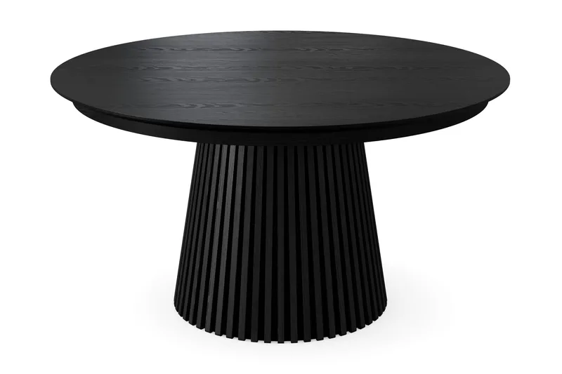 Peyra rundt spisebord, udtrækkeligt 140-240 cm, finer, Sort