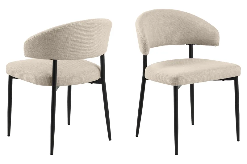 Peyra Rundt Spisebord 120 cm med 4 Sawako Stole - Valnød - Møbler - Borde - Spisebordssæt