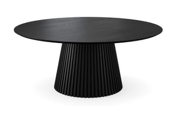 Peyra rundt spisebordssæt 180 cm sort med 8 Gemmiano spisebordsstole - Sortbejdset eg - Møbler - Borde - Spisebordssæt