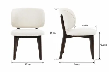 Peyra Rundt Udtrækkeligt Spisebordssæt 120-220 cm – Spisebord med 4 Eira Spisestole i Træ med Røget Eg-udseende - Mørkebrun - Møbler - Borde - Spisebordssæt