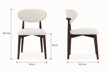 Peyra Rundt Udtrækkeligt Spisegruppe 120-220 cm – Spisebord med 4 Molly Spisestole i Træ med Røget Eg-udseende - Mørkebrun - Møbler - Borde - Spisebordssæt