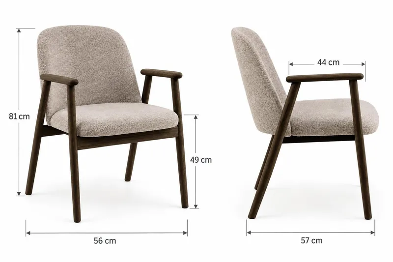 Peyra Rundt udtræksbord 120-220 cm Røget Eg med 4 Reciclar Spisebordsstole - Røget eg - Møbler - Borde - Spisebordssæt