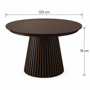 Peyra Rundt udtræksbord 120-220 cm Røget Eg med 4 Reciclar Spisebordsstole - Røget eg - Møbler - Borde - Spisebordssæt