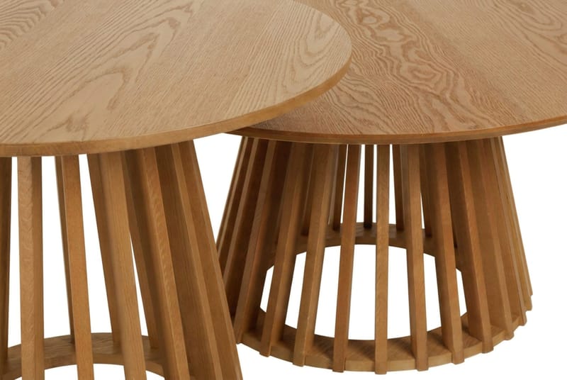Peyra Sofabord / Indskudsbord Rundt 86/60 cm Finér - Eg - Møbler - Borde - Sofabord