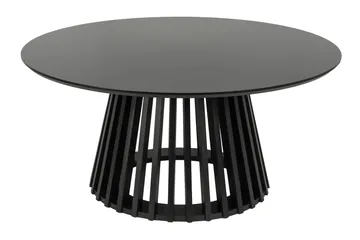 Peyra Sofabord / Indskudsbord Rundt 86/60 cm Finér - Sort - Møbler - Borde - Sofabord