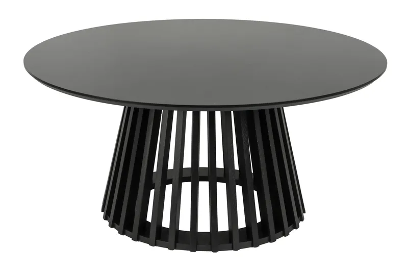 Peyra Sofabord / Indskudsbord Rundt 86/60 cm Finér - Sort - Møbler - Borde - Sofabord