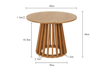 Peyra sofabord rundt 60 cm finér - Eg - Møbler - Borde - Sofabord
