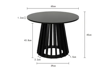 Peyra sofabord rundt 60 cm finér - Sortbejdset eg - Møbler - Borde - Sofabord