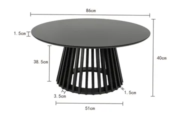 Peyra sofabord rundt 86 cm finér - Sortbejdset eg - Møbler - Borde - Sofabord
