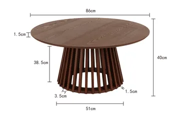 Peyra Sofabord Rundt 86 cm Finer - Valnød - Møbler - Borde - Sofabord