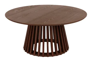 Peyra Sofabord Sætbord Rundt 86/60 cm Finer - Valnød - Møbler - Borde - Sofabord