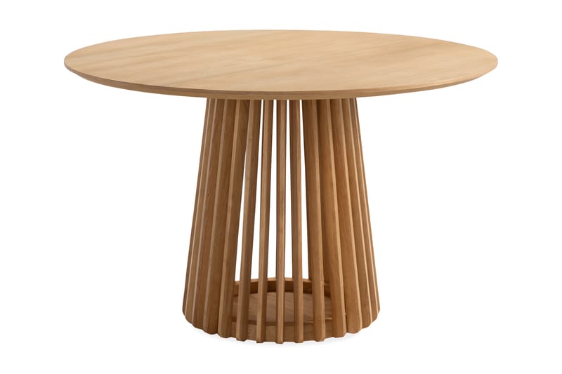 Peyra Spisebord 120 cm Rundt med 4 Gemmiano Stole - Natur - Møbler - Borde - Spisebordssæt