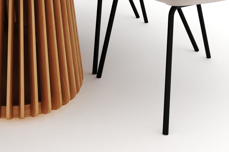 Peyra Spisebord 200 cm Oval med 6 Berit Stole - Natur - Møbler - Borde - Spisebordssæt