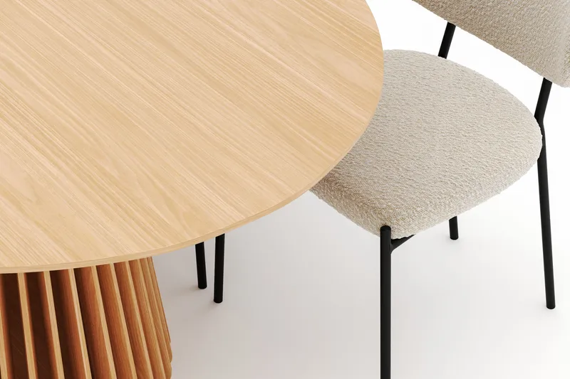 Peyra Spisebord 200 cm Oval med 6 Gemmiano Stole - Natur - Møbler - Borde - Spisebordssæt