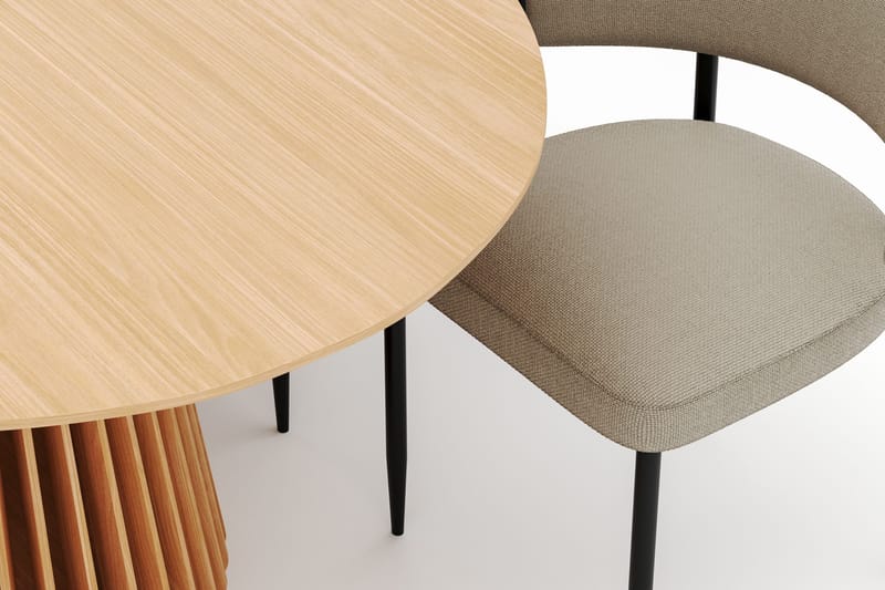 Peyra Spisebord 200 cm Oval med 6 Sawako Stole - Natur - Møbler - Borde - Spisebordssæt