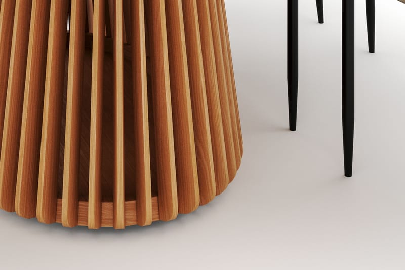 Peyra Spisebord 200 cm Oval med 6 Sawako Stole - Natur - Møbler - Borde - Spisebordssæt