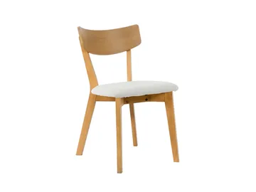 Peyra spisegruppe, udtrækkelig og rund 120-220 cm i eg med 4 Amelia spisebordsstole med hynde - Eg/beige - Møbler - Borde - Spisebordssæt
