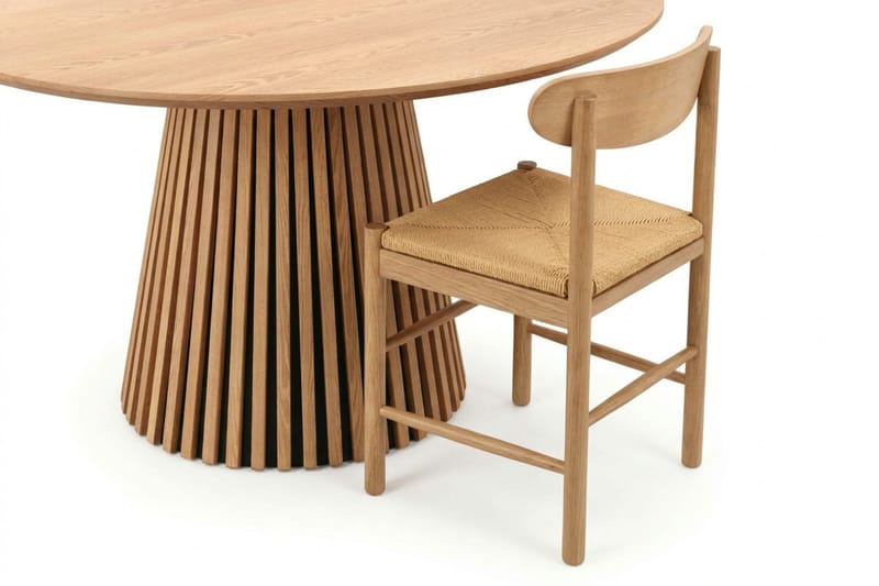 Peyra Spisegruppe rund 130 cm Eg med 6 Malte Spisestole - Møbler - Borde - Spisebordssæt