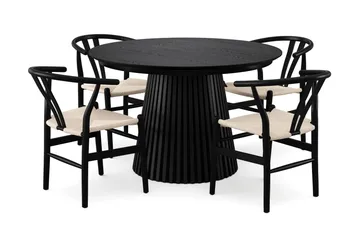120-220 cm - Sortbejdset eg