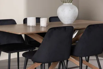 Piazza Spisebord 180x90 cm med 6 Night Spisebordsstole - Møbler - Borde - Spisebordssæt