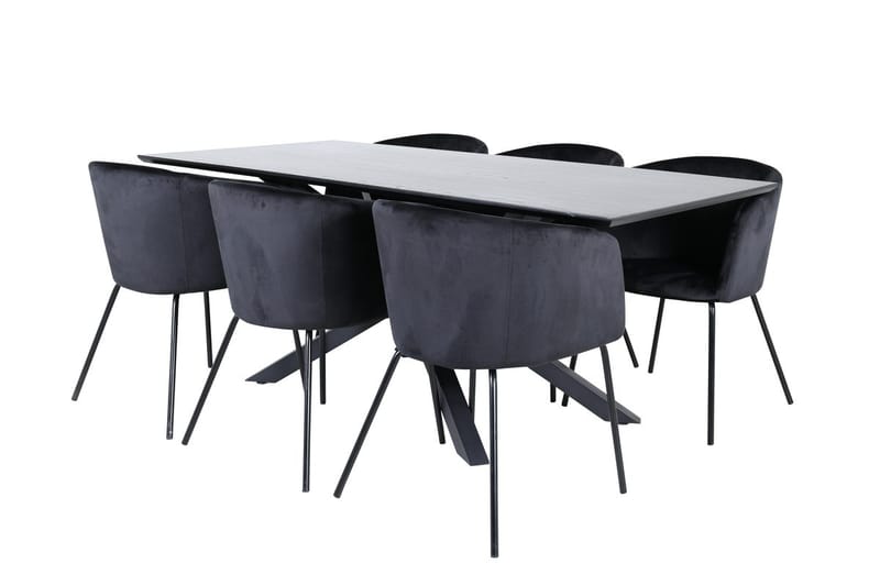Piazza Spisebord 190 cm med 6 Berit Armstole med Armlæn - Møbler - Borde - Spisebordssæt