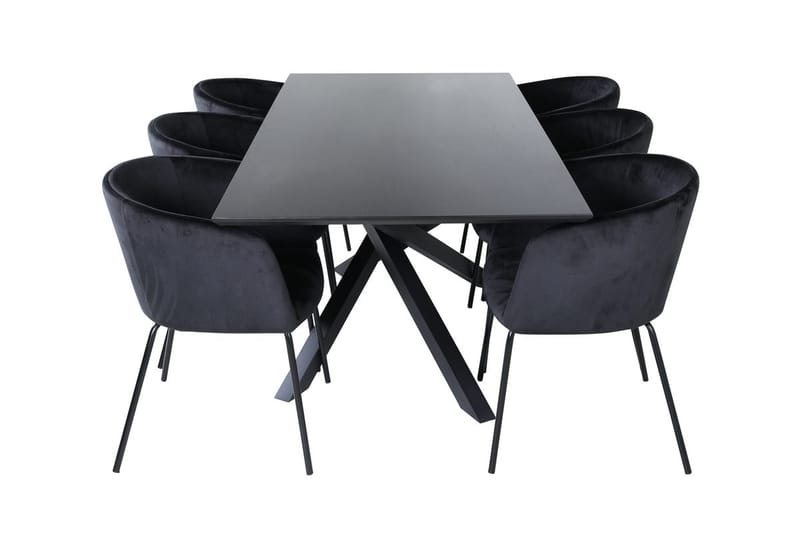 Piazza Spisebord 190 cm med 6 Berit Armstole med Armlæn - Møbler - Borde - Spisebordssæt