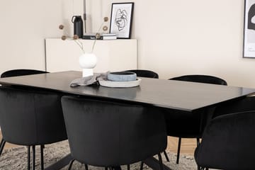Piazza Spisebord 190 cm med 6 Berit Armstole med Armlæn - Møbler - Borde - Spisebordssæt