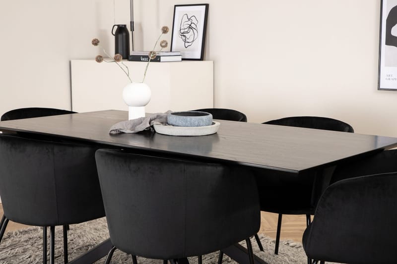 Piazza Spisebord 190 cm med 6 Berit Armstole med Armlæn - Møbler - Borde - Spisebordssæt