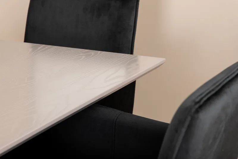 Piazza Spisebordssæt 180 cm Rektangulær med 6 Petra Stole - Svart - Møbler - Borde - Spisebordssæt