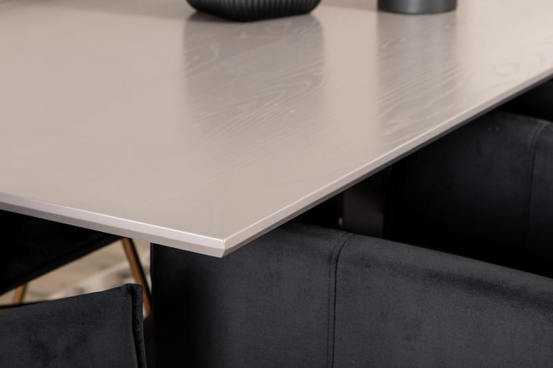 Piazza Spisebordssæt 180 cm Rektangulær med 6 Petra Stole - Svart - Møbler - Borde - Spisebordssæt